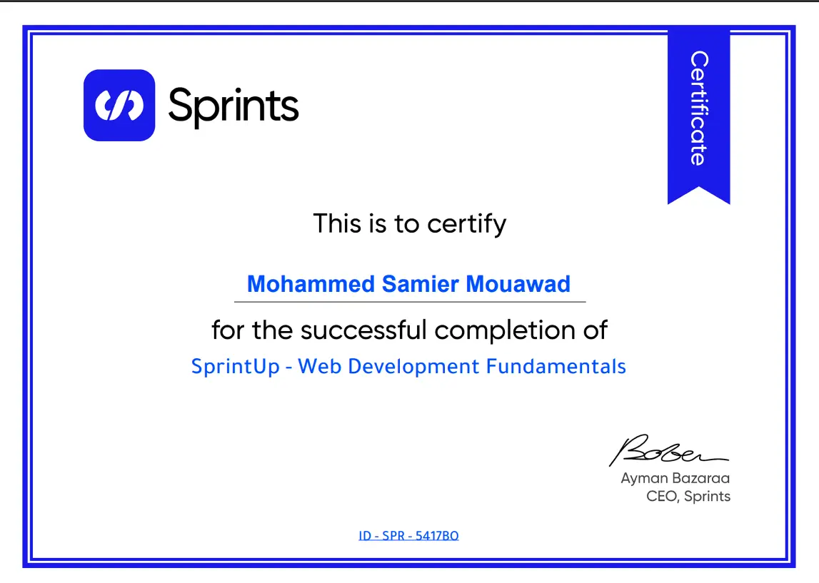 Sprints Certification